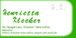 henrietta klecker business card